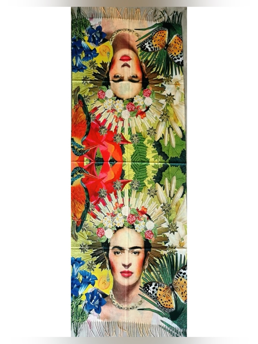 Frida Kahlo Portrait Artist Large Shawl-Wraparound Scarf Pashmina